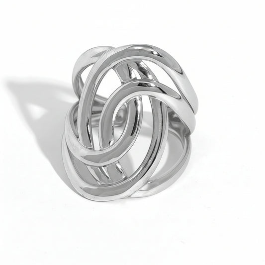 Anello Abbraccio Regolabile in Acciaio - Design Minimal Elegante