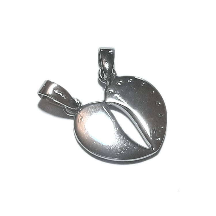 men's and women's unisex silver zircon HEART pendant to divide