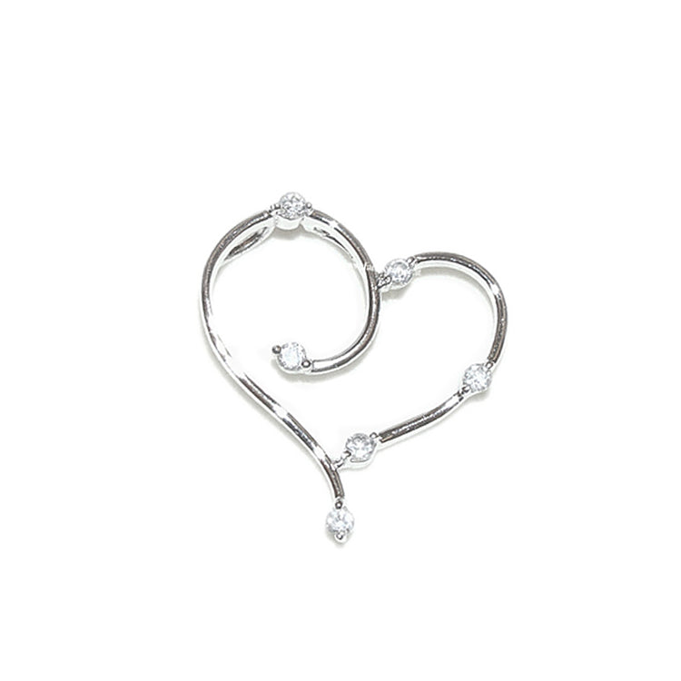 Women's 925 silver pendant with 6 HEART zircons