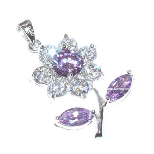 Ciondolo donna argento 925 e zirconi FIORE