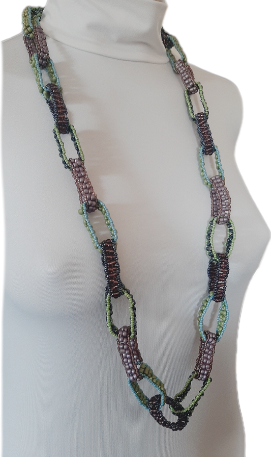 Collana lunga donna catena di perline