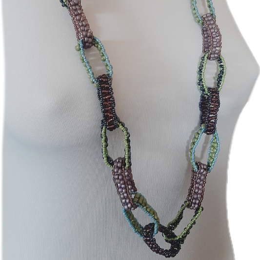 Collana lunga donna catena di perline