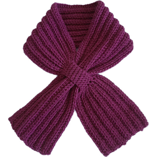 Sciarpa cravatta donna artigianale uncinetto VIOLA