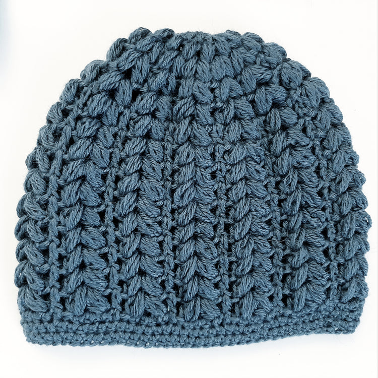 Women's wool pouff handmade crochet beanie in various colours