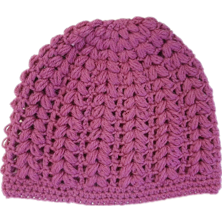 Women's wool pouff handmade crochet beanie in various colours
