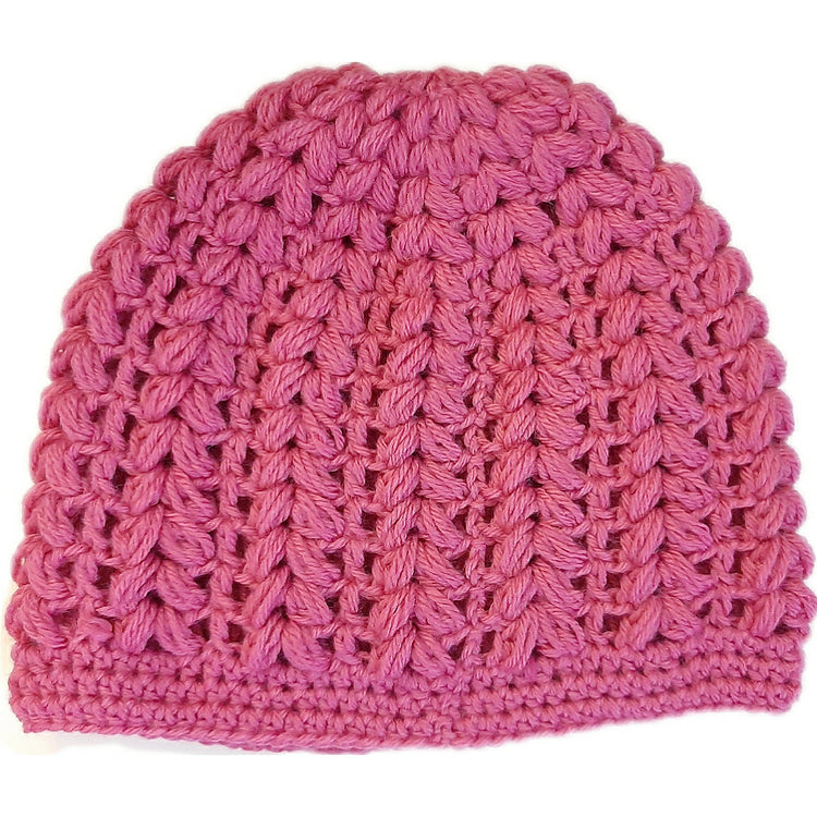 Women's wool pouff handmade crochet beanie in various colours