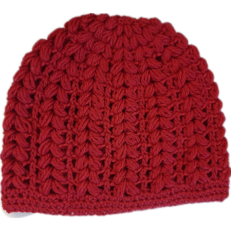 Women's wool pouff handmade crochet beanie in various colours