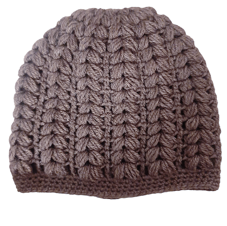 Women's wool pouff handmade crochet beanie in various colours