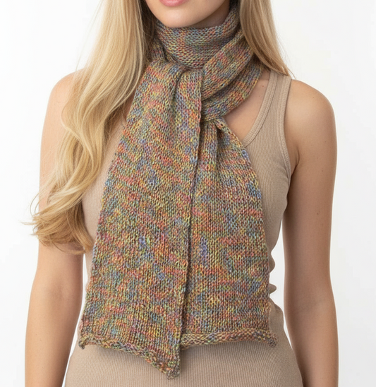 Sciarpa donna a maglia multicolor artigianale