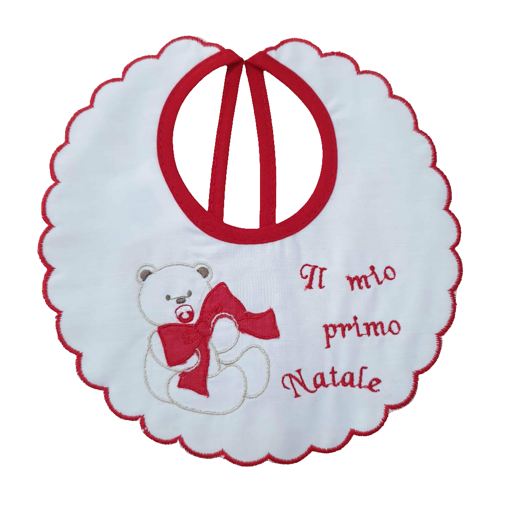 Thun Ovs Bavaglini Natale Paniate Andy&Helen Bavaglino In Spugna Di Cotone Con Orsetto