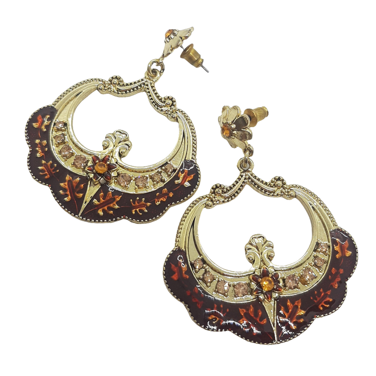 Orecchini donna tono oro e ambra