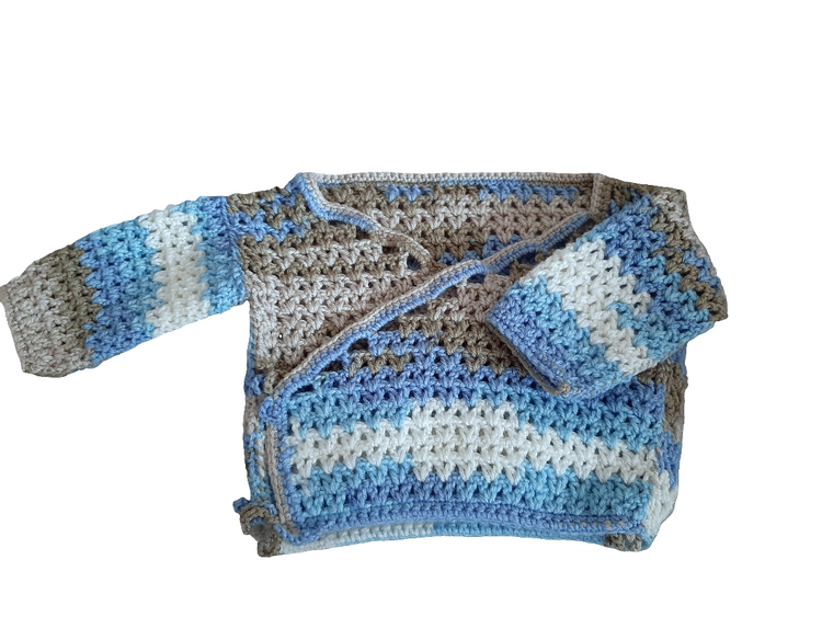 Crocheted baby swaddle wrap winter size 0