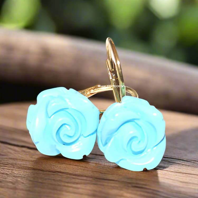 Pink turquoise paste earrings