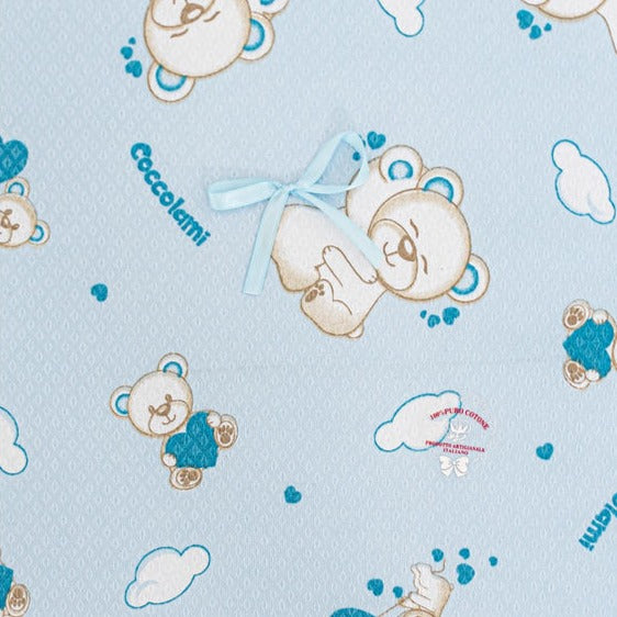 Copertina culla carrozzina stampata Orsetti in piquet Nazareno Gabrielli