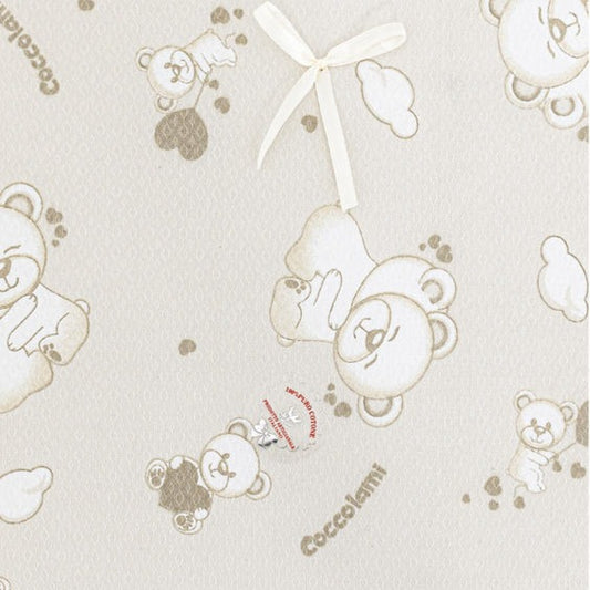 Copertina culla carrozzina stampata Orsetti in piquet Nazareno Gabrielli