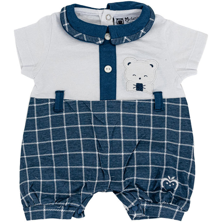 Pagliaccetto neonato in cotone QUADRETTI