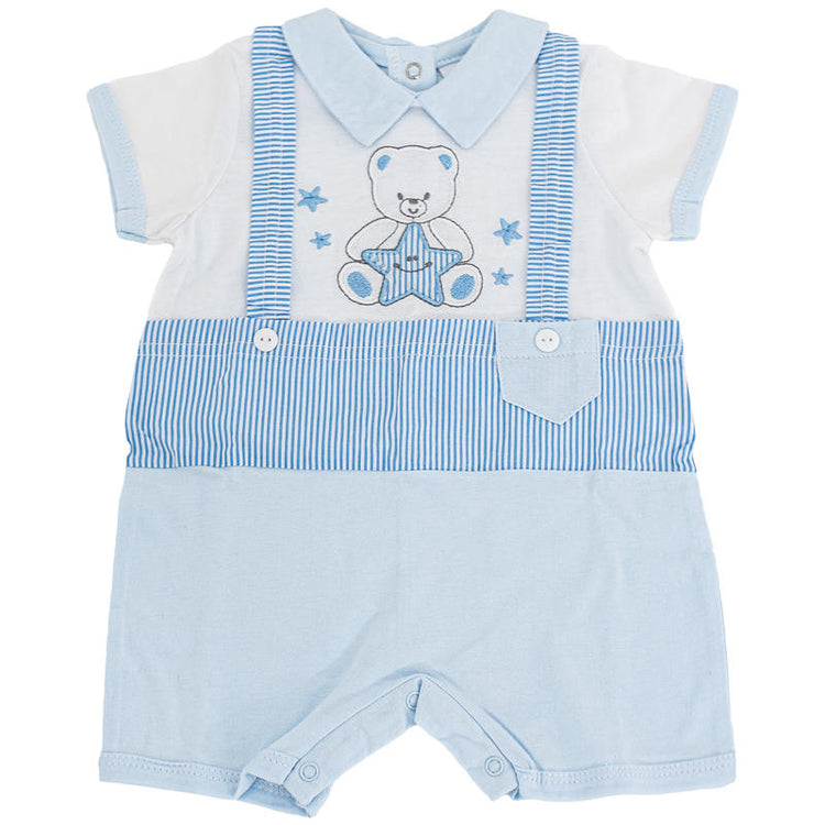 Pagliaccetto neonato in cotone ORSETTO con STELLA