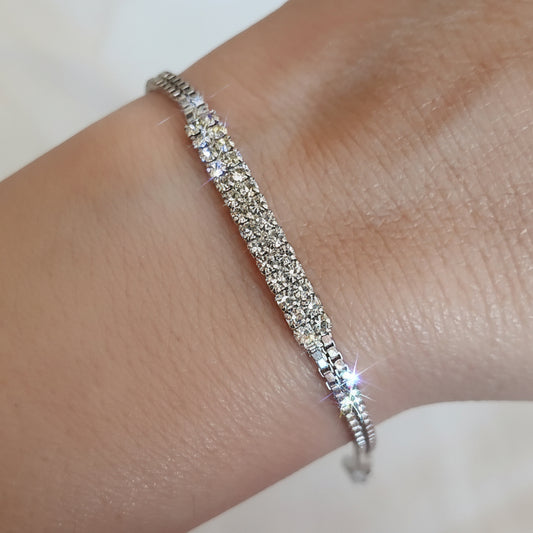 Bracciale Strass tono Argento