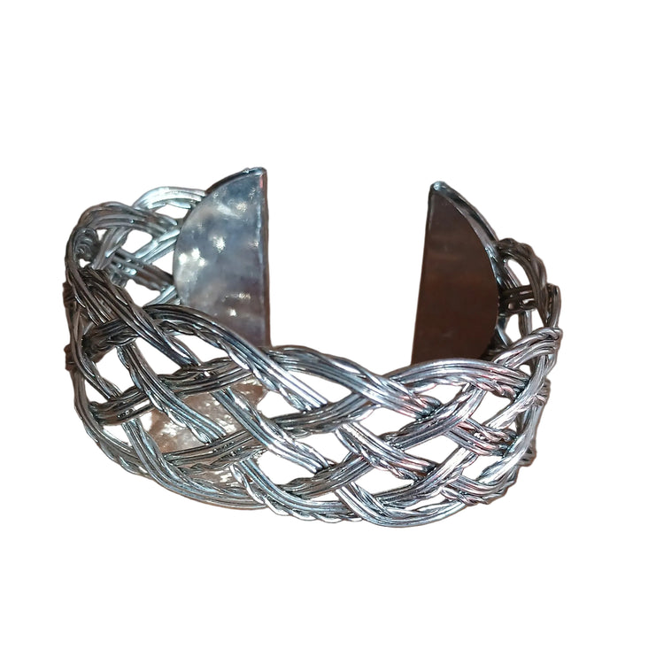 Bracciale donna tono argento rigido bangle