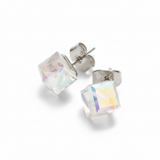 Orecchini Crystal CUBE AB - Effetto Cangiante