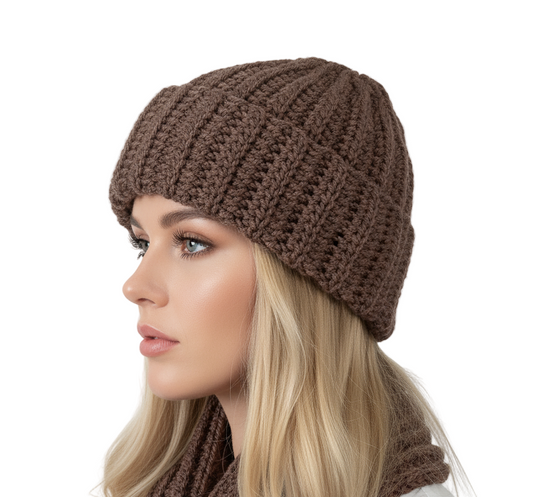 Berretto uomo donna unisex artigianale uncinetto con rovescia