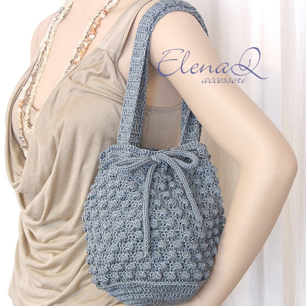 Borsa donna fatta a mano modello ELEGANT antracite - Fairy Corner