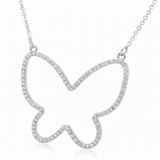 collana girocollo donna strass brillanti tono oro argento FARFALLA - Fairy Corner
