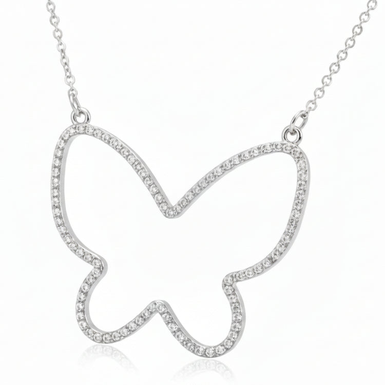 collana girocollo donna strass brillanti tono oro argento FARFALLA - Fairy Corner