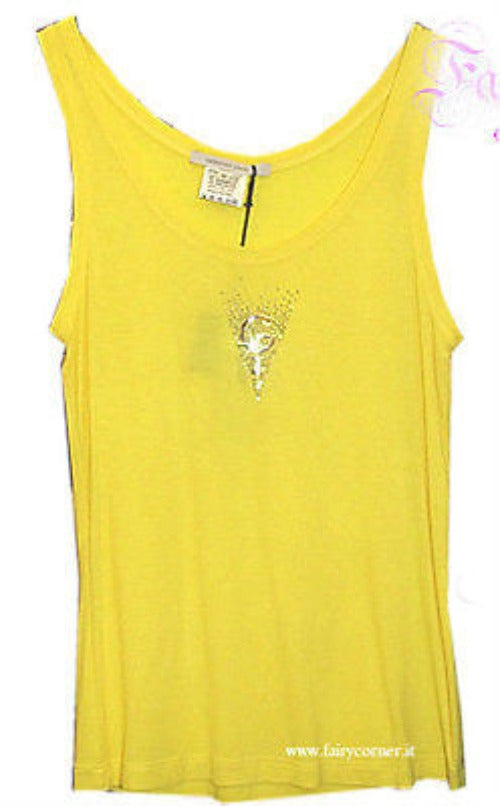 Top canotta donna viscosa GIALLO Germano Zama - Fairy Corner