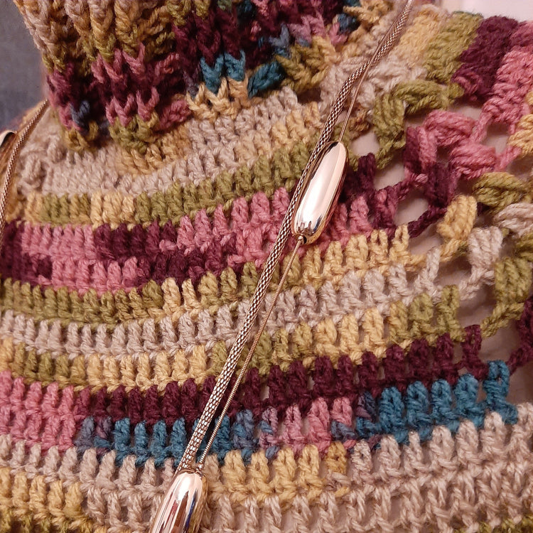 AUTUMN LEAVES crochet underjacket sweater, one size S/M - handcrafted