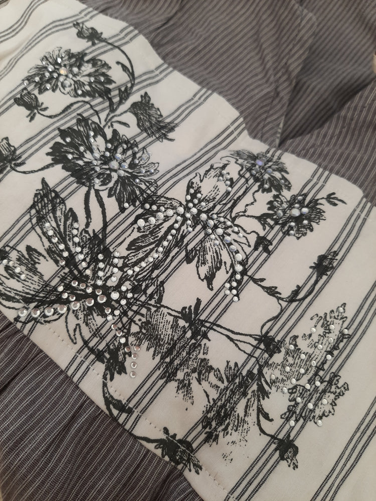 Gray and white cotton mini dress Size S