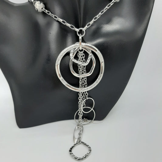 Silver tone Bubble costume jewelry necklace