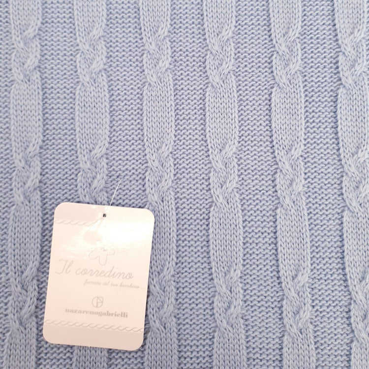 Copertina neonato neonata lana trecce Nazareno Gabrielli - vari colori