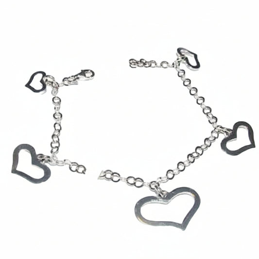Bracciale donna argento charms CUORI - Fairy Corner