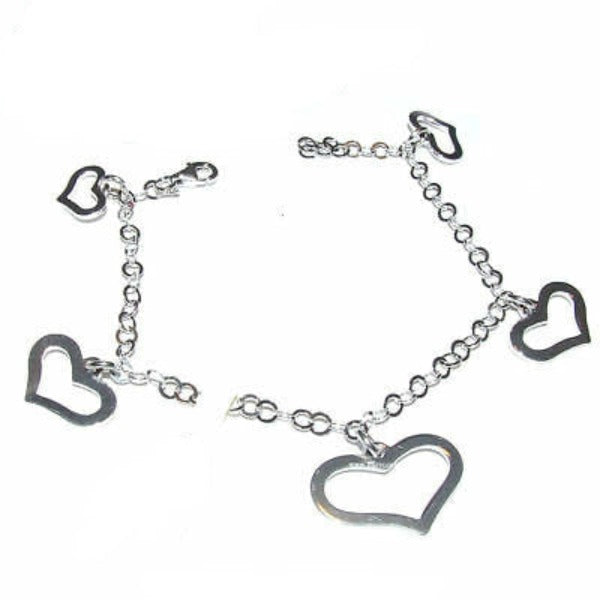 Bracciale donna argento charms CUORI - Fairy Corner