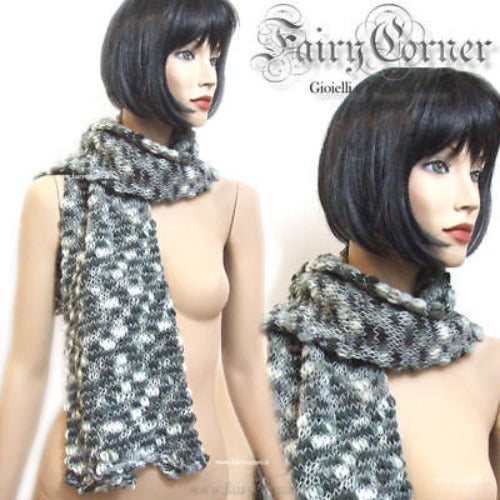 Sciarpa uomo donna unisex lana toni del GRIGIO - Fairy Corner