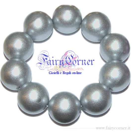 Bracciale donna sfere satinate argento metallizzato