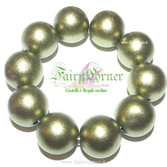 Bracciale donna sfere satinate verde metallizzato
