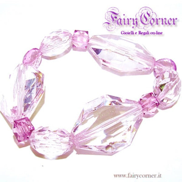 women's pink elastic lucite bracelet