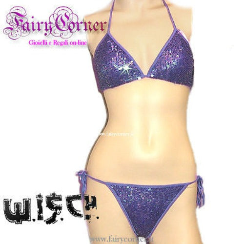 WISCH sexy bikini paillettes seta cart € 99 bluette M - Fairy Corner