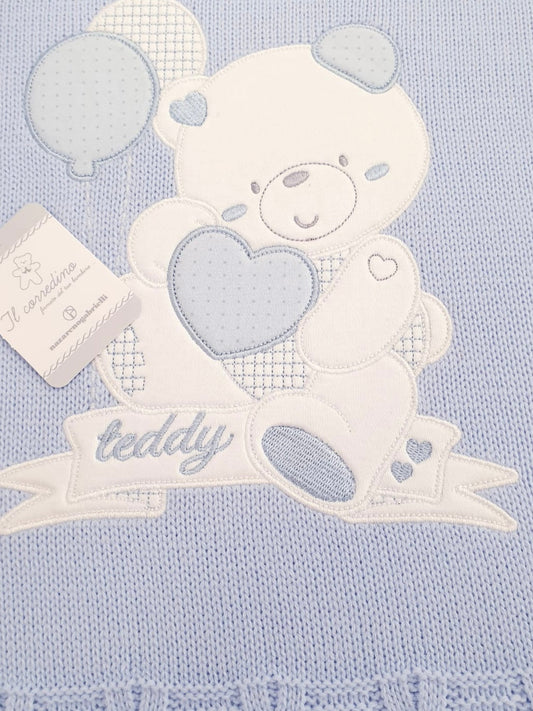 Copertina da neonato neonata lana N. Gabrielli ORSETTO - più colori