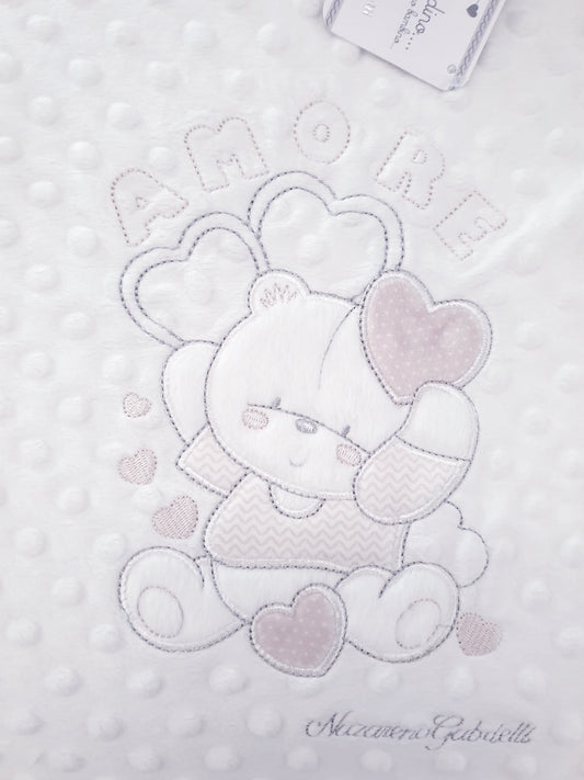 Copertina da neonato neonata AMORE in pile Nazareno Gabrielli