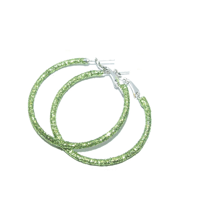 GLITTER CIRCLE women's costume jewelery earrings - various colours