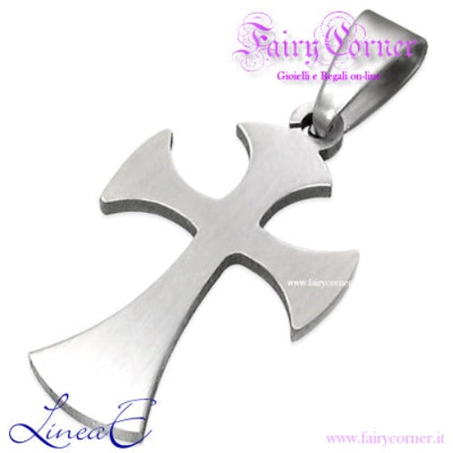 Ciondolo acciaio CROCE uomo donna unisex - Fairy Corner