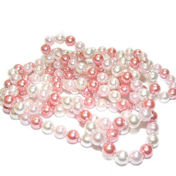 Charleston long pearl necklace in shades of PINK