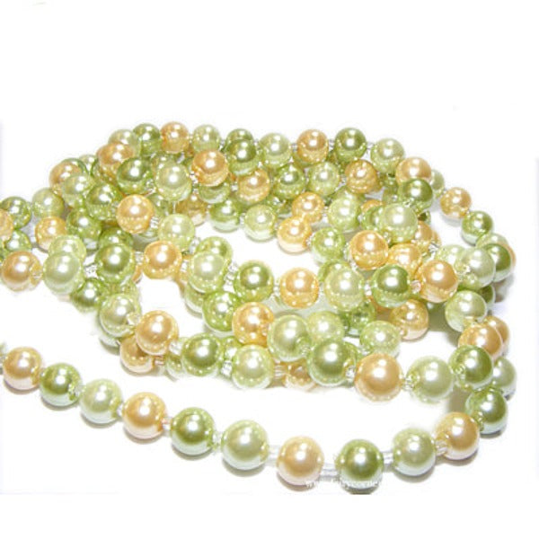 Collana Charleston perle lunga toni del VERDE e GIALLO