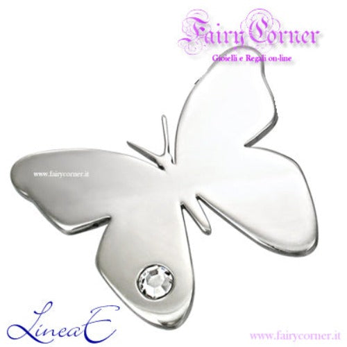 ciondolo acciaio FARFALLA con strass - Fairy Corner