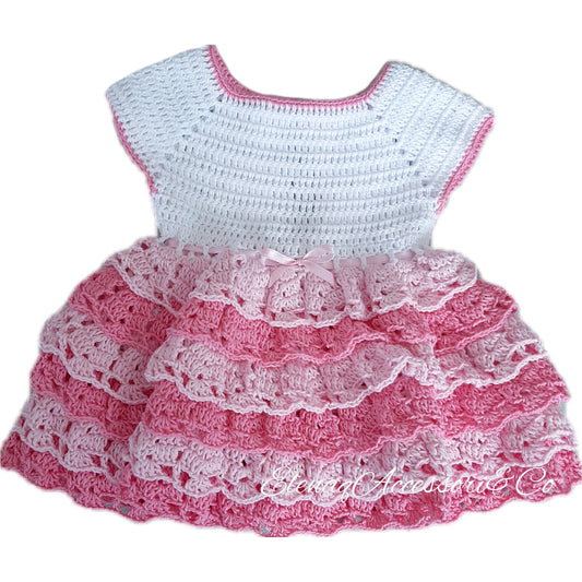 Abito BonBon neonata tg 0-3 100% cotone rosa