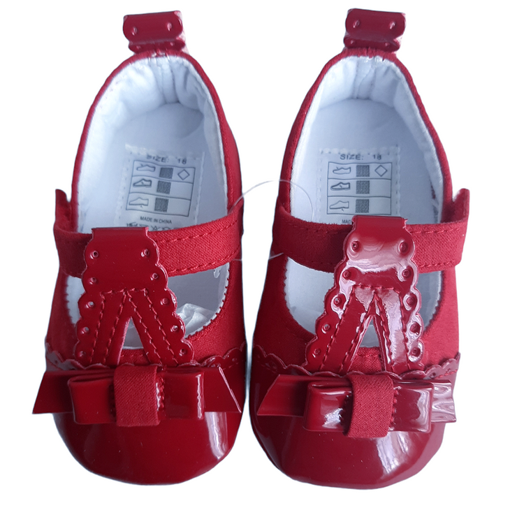 Scarpe baby sandalino vernice con fiocco ROSSO