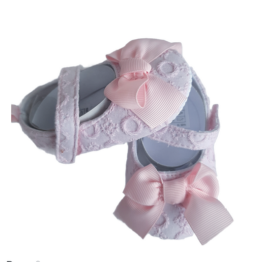 Scarpe baby ballerina Sangallo con fiocco ROSA